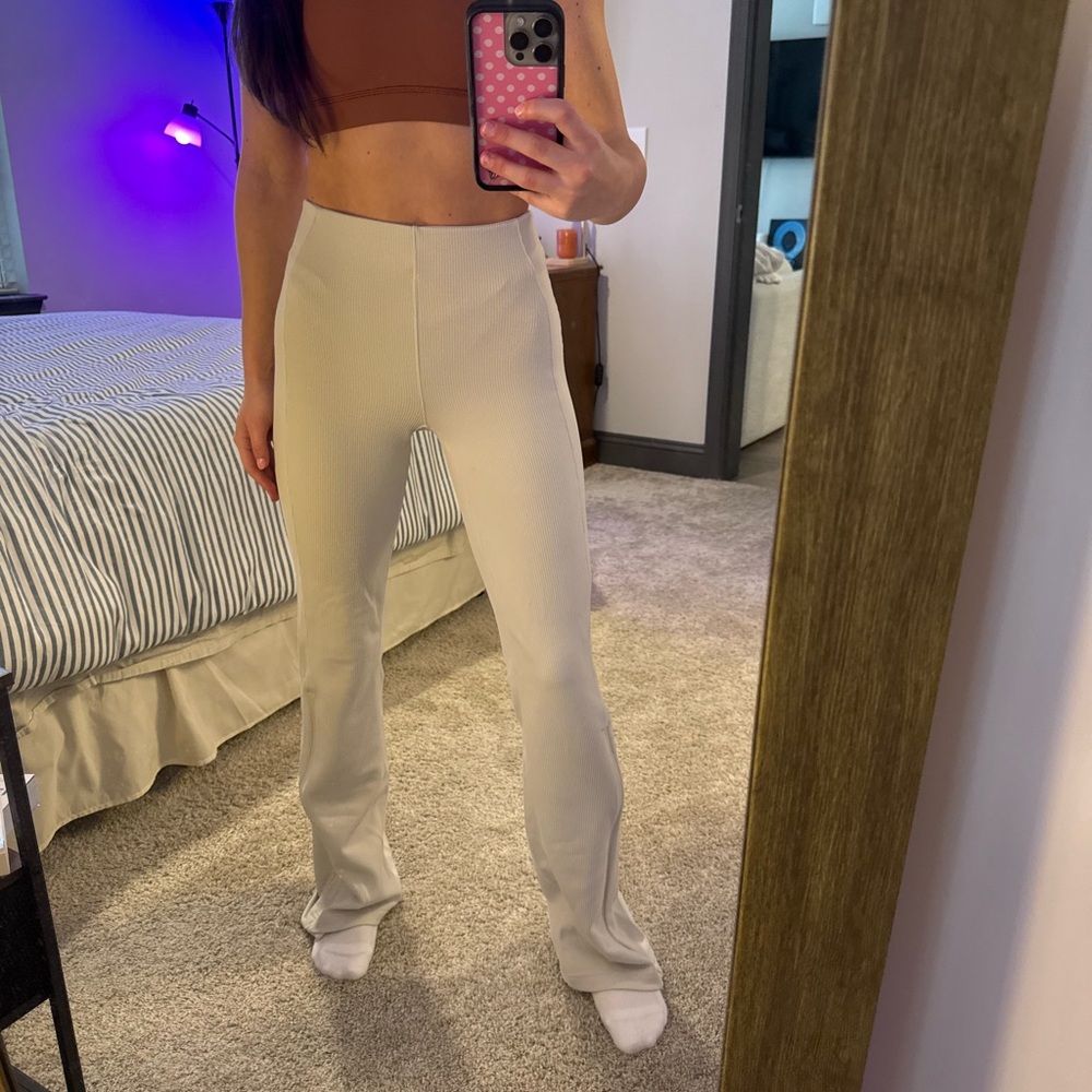 Lululemon Athletica Cream Flare Leggings